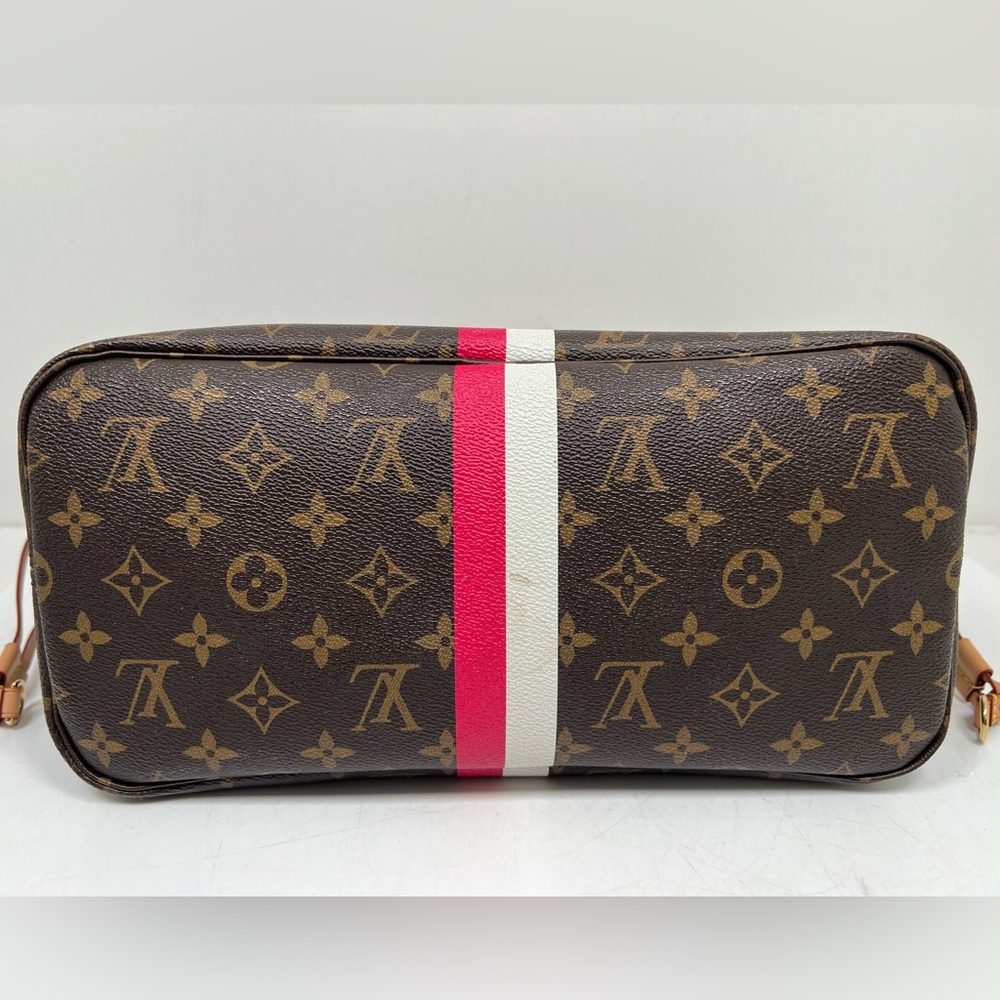 LOUIS VUITTON Neverfull My LV Heritage MM Monogram With Pouch Pink Stripes - Picture 4 of 14